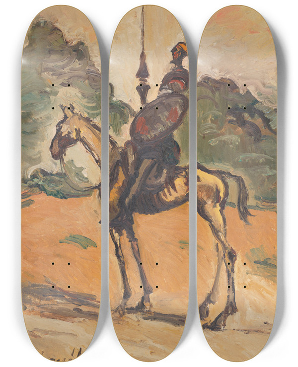 Triptych art skateboard deck of Cyprin Majernk Don Quichotte_2 by Cyprian Majernik (1909-1945)