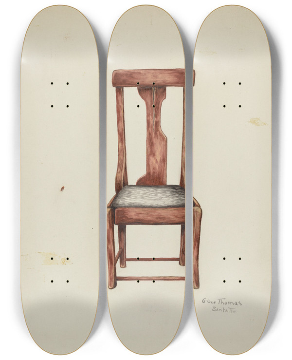 Triptych art skateboard deck of Grace Thomas Chair_2 by Grace Thomas