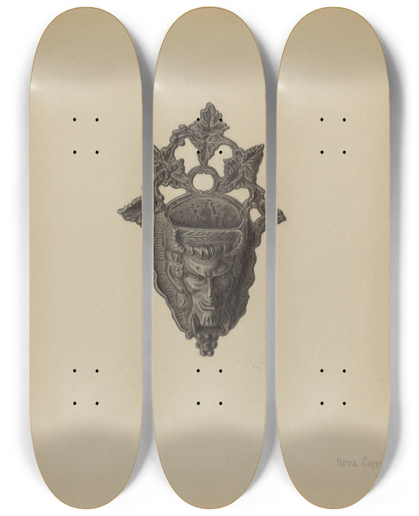 Triptych art skateboard deck of Neva Coffey Match Safe_1 by Neva Coffey