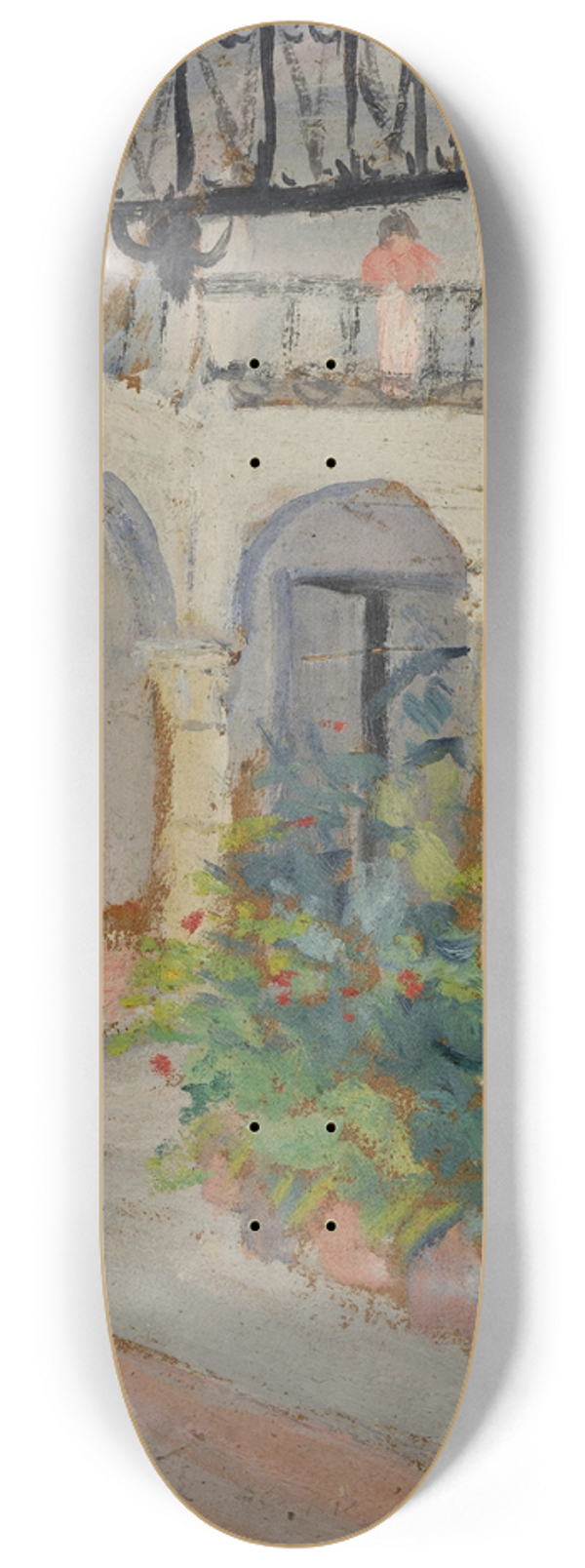 Ernst Schiess - Arcaded Courtyard in a Spanish House 8.25 inch art skate deck