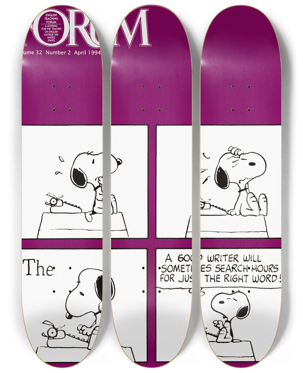 Triptych art skateboard deck of Us Information Agency Forum by U S Information Agency (1953-1999)