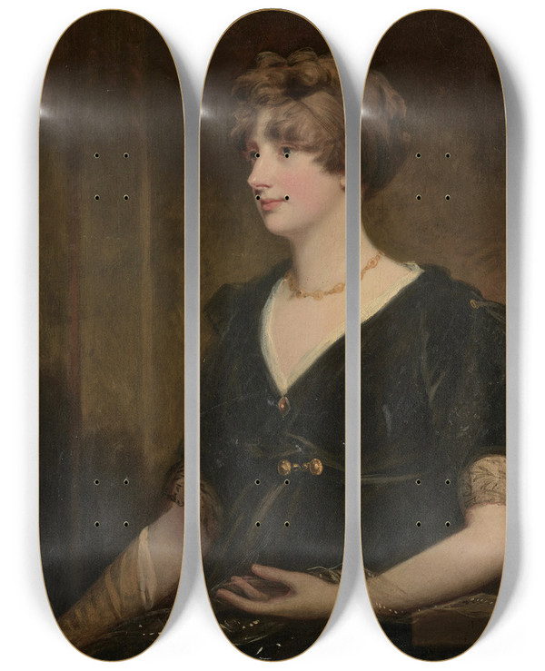 Triptych art skateboard deck of John Hoppner Portrait Of Lady Jane Perceval Ne Wilson 17691844 by John Hoppner (1758-1810)