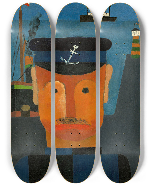 Triptych art skateboard deck of Franz Wilhelm Seiwert Seemann by Franz Wilhelm Seiwert (1894-1933)
