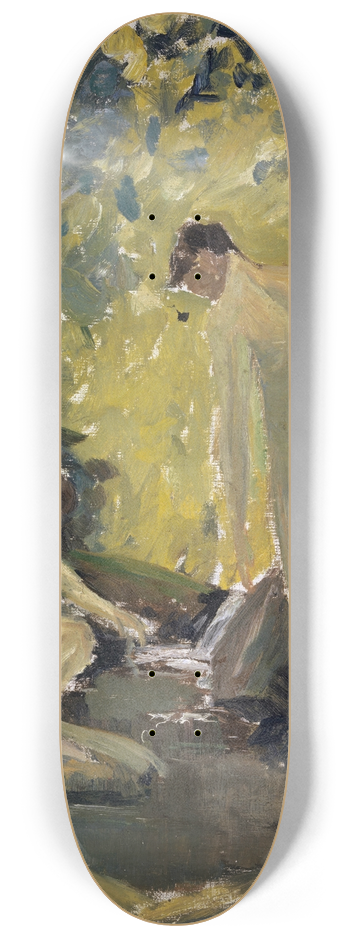 Ernst Schiess - Two Nude Young Men in a River in the Woods 8.25 inch art skate deck