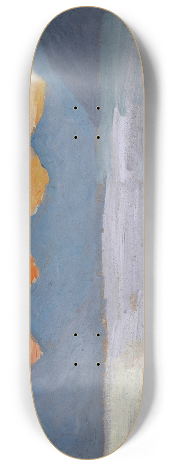 Ernst Schiess - View on the Lake of Lugano toward the Mountains of Porlezza before Sunrise 8.25 inch art skate deck