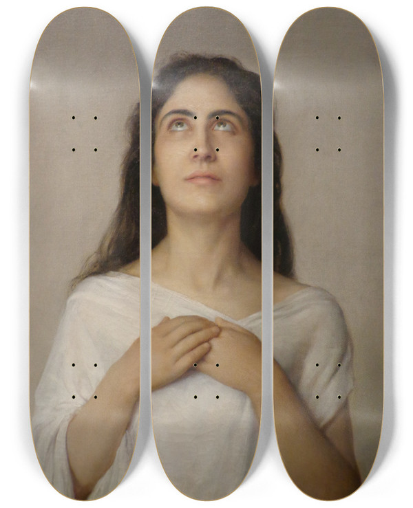Triptych art skateboard deck of Jean Benner Ecstasy by Jean Benner (1836-1909)