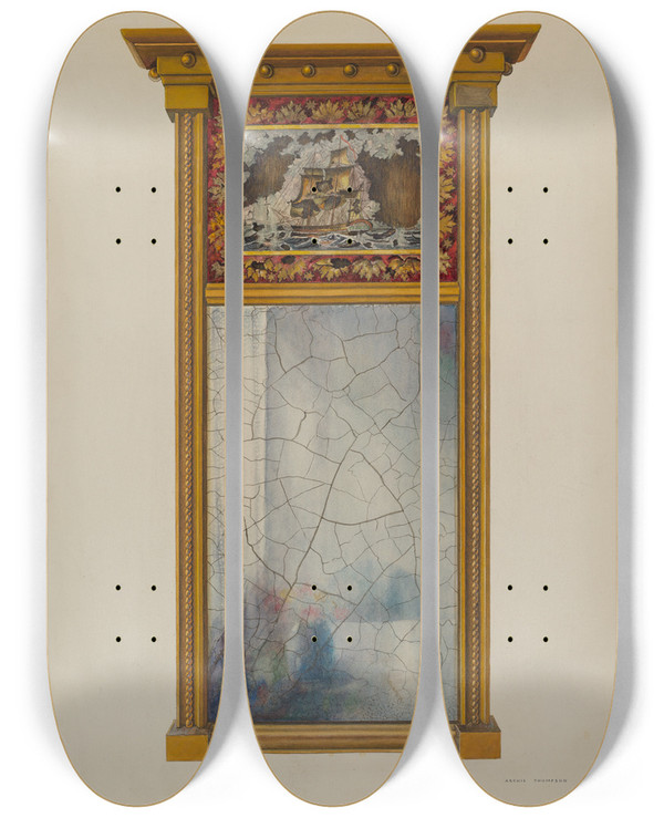 Triptych art skateboard deck of Archie Thompson Mirror by Archie Thompson