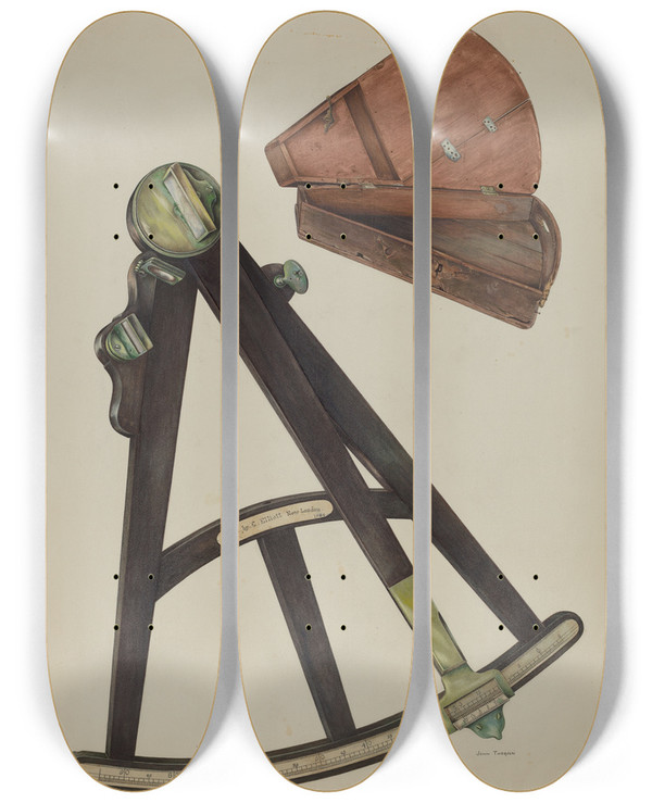 Triptych art skateboard deck of John Thorsen Octant by John Thorsen