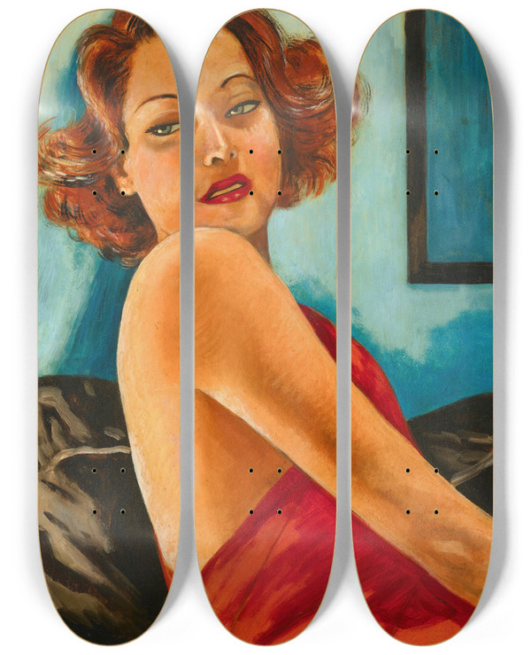 Triptych art skateboard deck of Francis Picabia Sans Titre_1 by Francis Picabia (1879-1953)