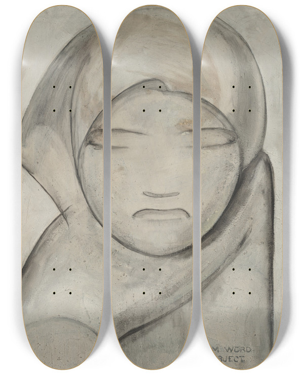 Triptych art skateboard deck of John Covert From Word Toobject by John Covert (1882-1960)