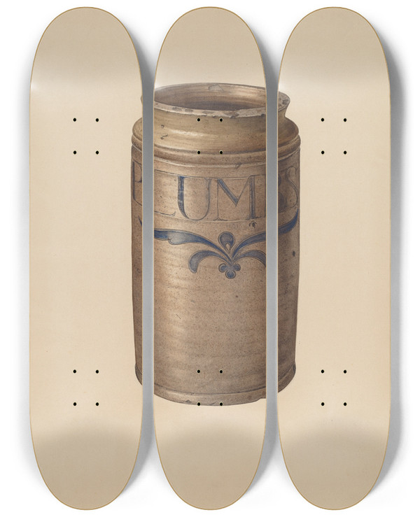 Triptych art skateboard deck of Giacinto Capelli Jar_1 by Giacinto Capelli (20-)