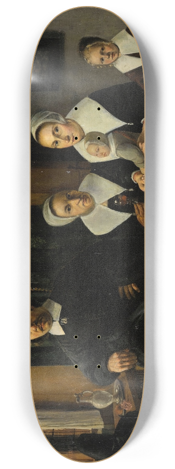 Esaias Boursse - Portrait of a family in an interior 8.25 inch art skate deck