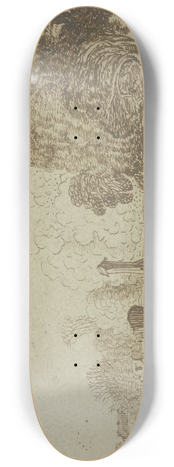 Esaias van de Velde - Road leading to a village 8.25 inch art skate deck
