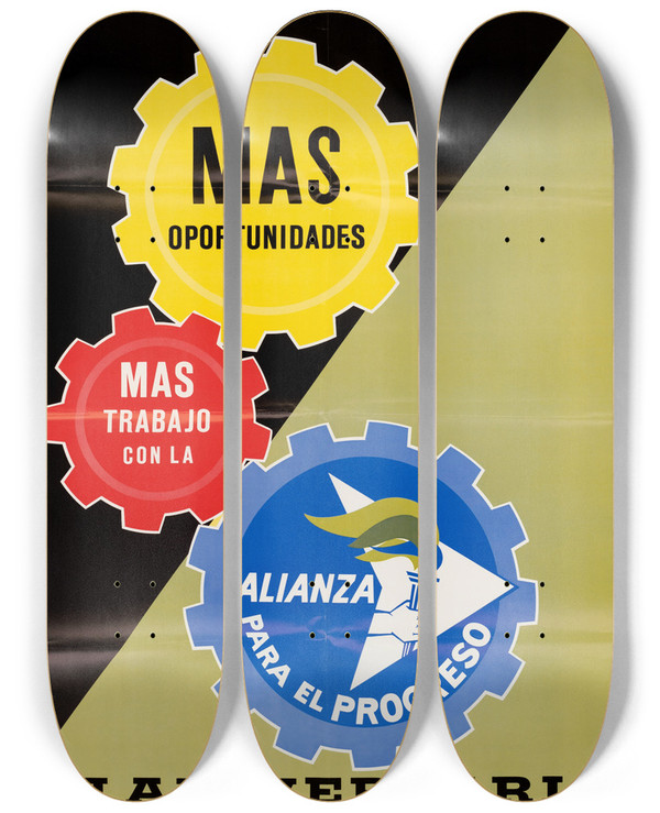 Triptych art skateboard deck of Us Information Agency Anniversary Alliance Poster_2 by U S Information Agency (1953-1999)