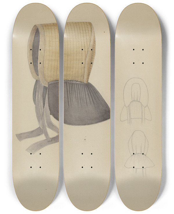 Triptych art skateboard deck of Bessie Forman Bonnet_3 by Bessie Forman