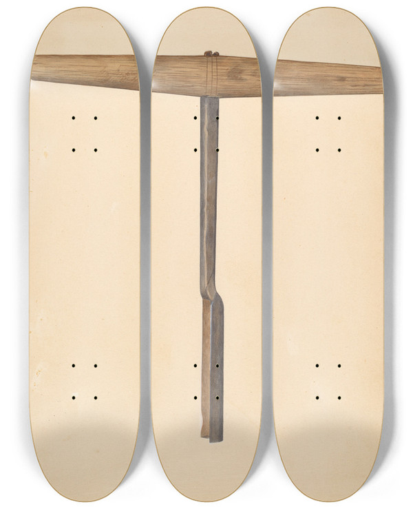 Triptych art skateboard deck of William Frank Handmade Auger by William Frank