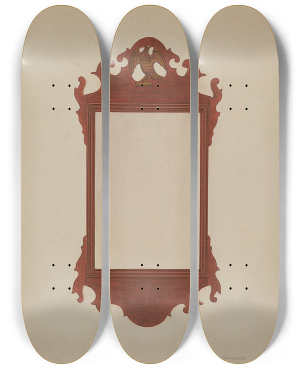 Triptych art skateboard deck of Arthur Johnson Mirror_4 by Arthur Johnson