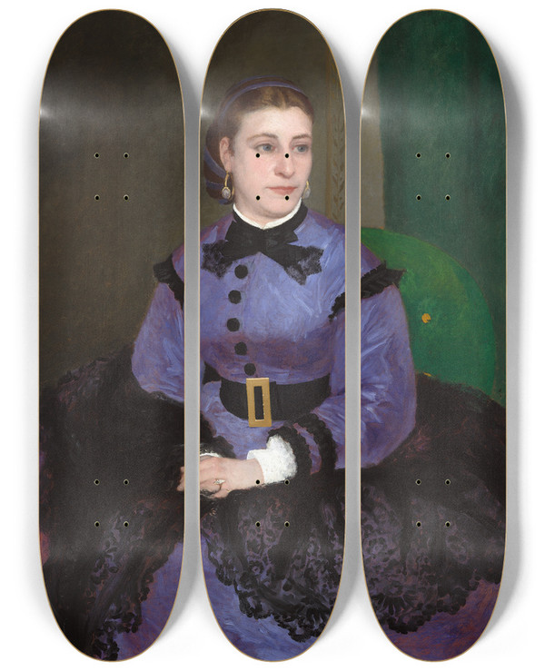 Triptych art skateboard deck of Pierreauguste Renoir Mademoiselle Sicot by Pierre-Auguste Renoir (1841-1919)