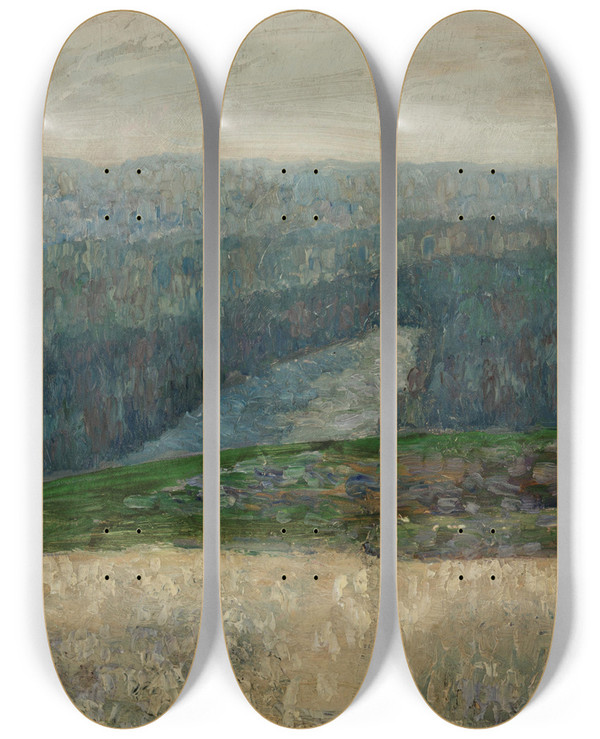 Triptych art skateboard deck of Konrad Mgi Maasik by Konrad Magi (1878-1925)
