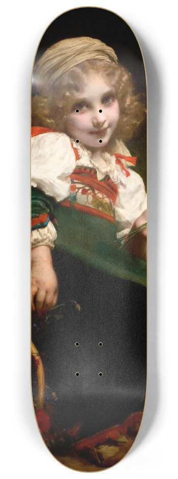 Etienne Adolphe Piot - The Little Flower Gatherer 8.25 inch art skate deck