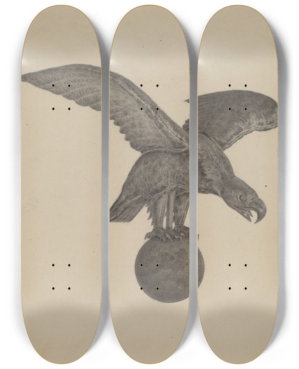 Triptych art skateboard deck of Filippo Porreca Eagle by Filippo Porreca
