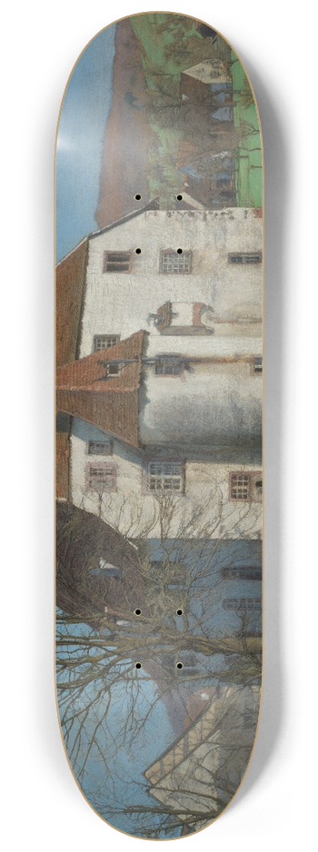 Albert Hermann Daur - Ansicht von Schloss Reichenstein bei Inzlingen 8.25 inch art skate deck