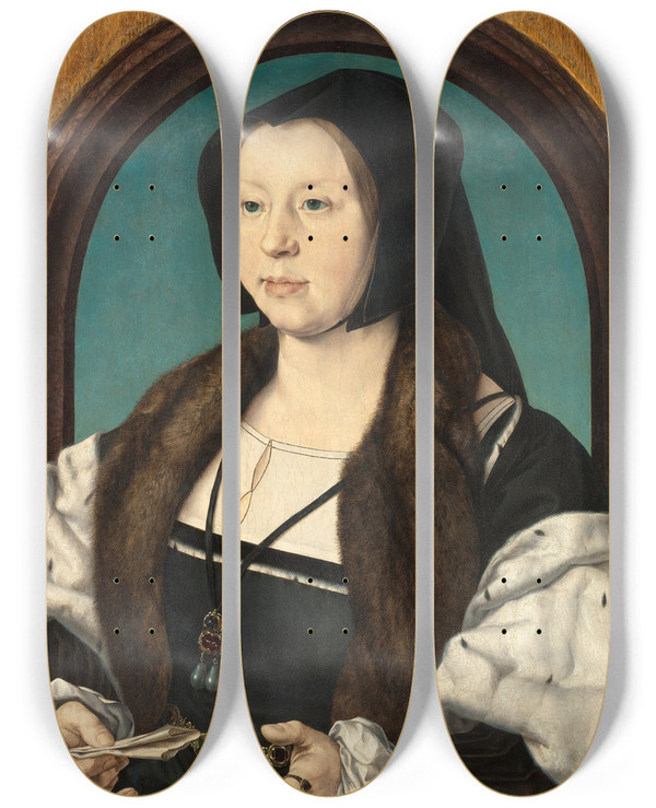 Triptych art skateboard deck of Jan Gossaert Anna Van Bergen by Jan Gossaert (1478-1532)
