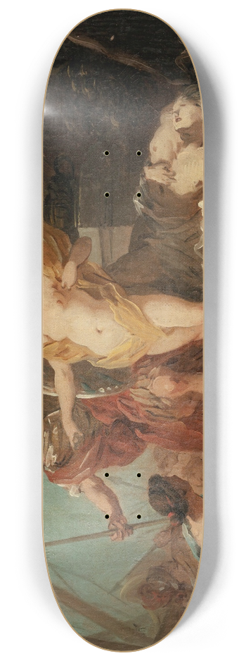 Etienne Jeaurat - Sketch for Achilles leaving to avenge the death of Patroclus 8.25 inch art skate deck