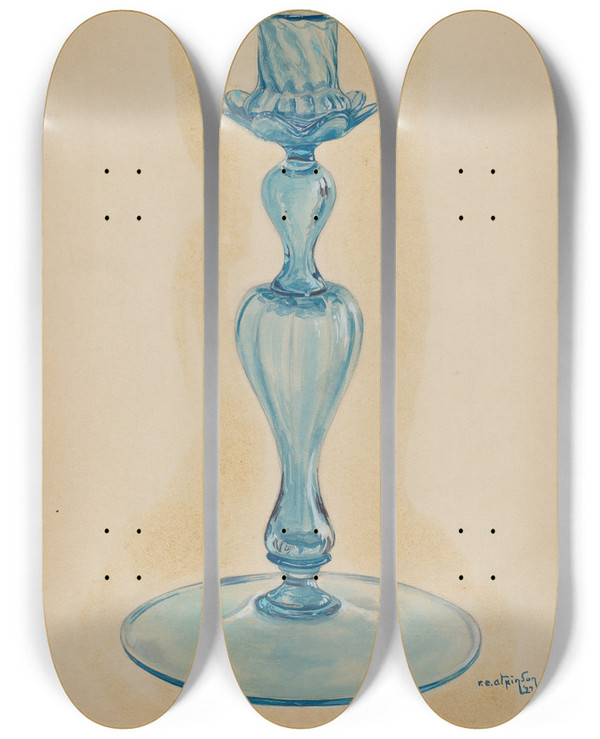Triptych art skateboard deck of Ralph Atkinson Candlestick by Ralph Atkinson (20-)
