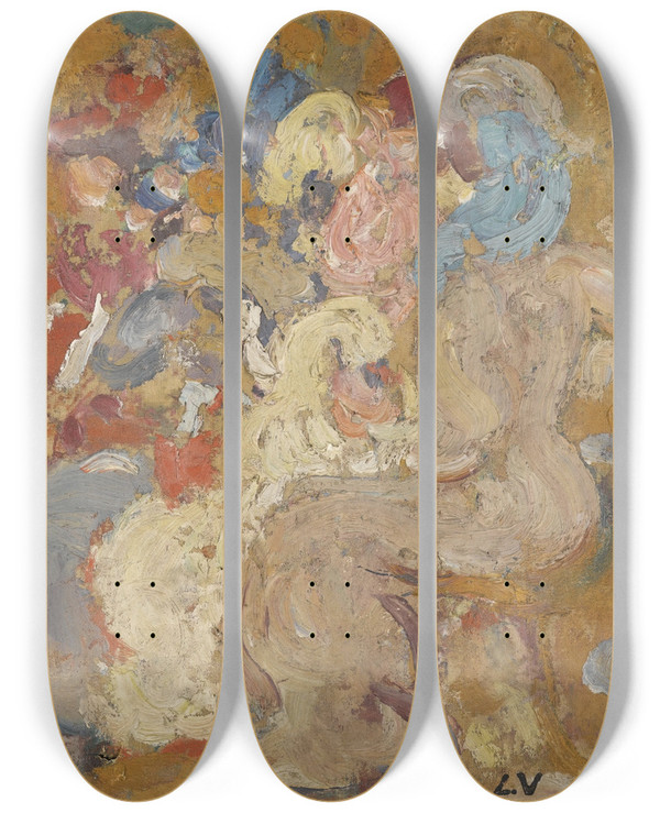 Triptych art skateboard deck of Louis Valtat Lgantes Au Bois by Louis Valtat (1869-1952)