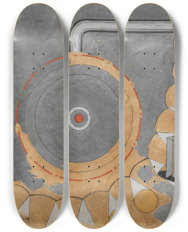 Triptych art skateboard deck of Francis Picabia Tournez Rare by Francis Picabia (1879-1953)