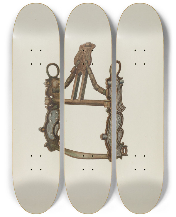 Triptych art skateboard deck of William Kieckhofel Bit by William Kieckhofel (20-)