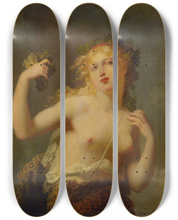 Triptych art skateboard deck of Jacques Antoine Vallin Erigone by Jacques Antoine Vallin (1760-1835)