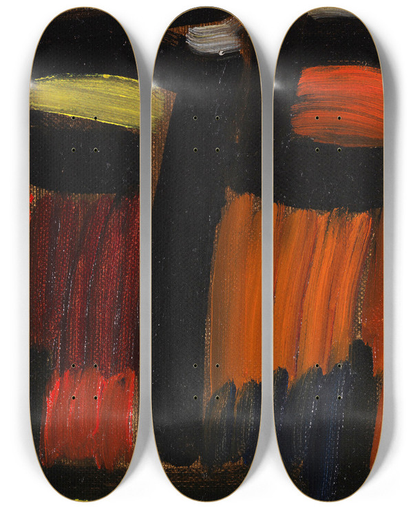 Triptych art skateboard deck of Alexej Von Jawlensky Meditation_2 by Alexej Von Jawlensky (1864-1941)