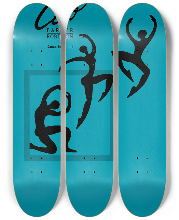 Triptych art skateboard deck of Us Information Agency Cleo Parker Robinson Dance Ensemble by U S Information Agency (1953-1999)