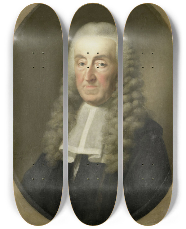 Triptych art skateboard deck of Johann Friedrich August Tischbein Portrait Of Jan Van De Poll Burgomaster Of Amsterdam by Johann Friedrich August Tischbein (1750-1812)