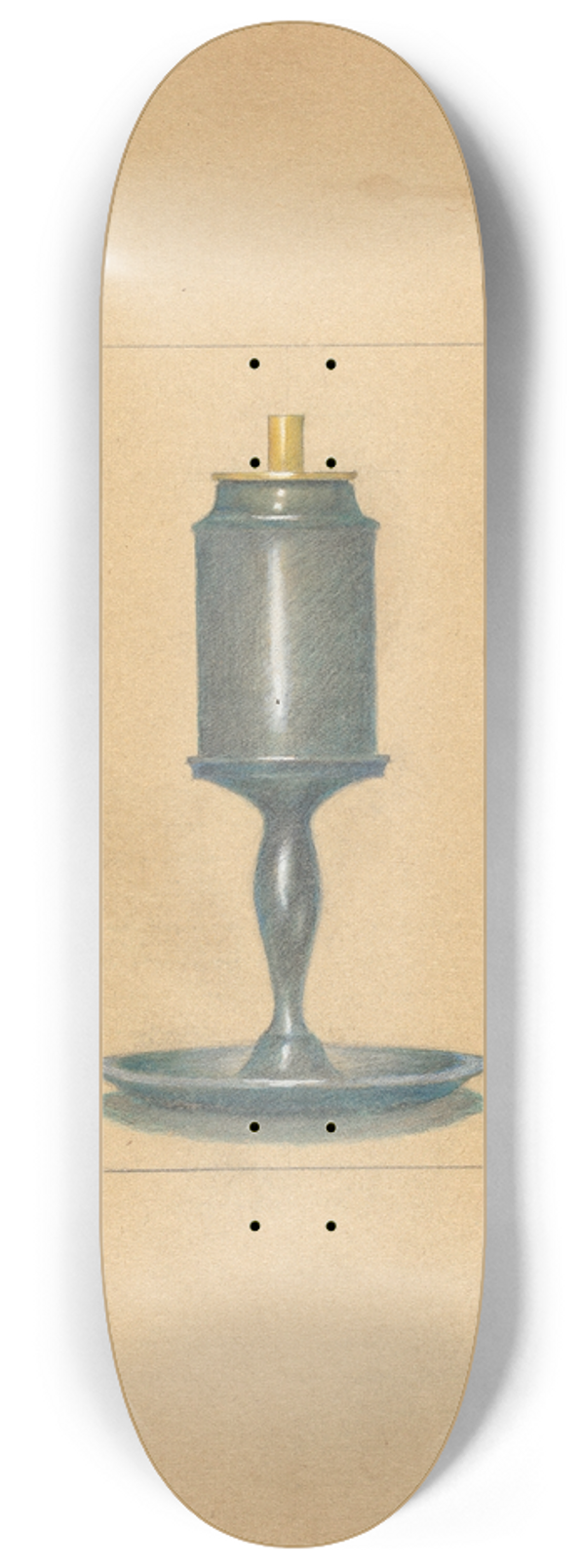 Eugene Barrell - Pewter Lamp 8.25 inch art skate deck