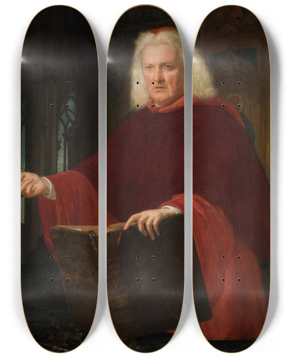 Triptych art skateboard deck of Henryk Rodakowski Cardinal by Henryk Rodakowski (1823-1894)