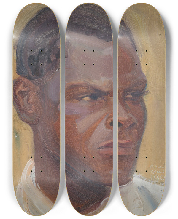 Triptych art skateboard deck of Akseli Gallenkallela Nekamia by Akseli Gallen Kallela (1865-1931)