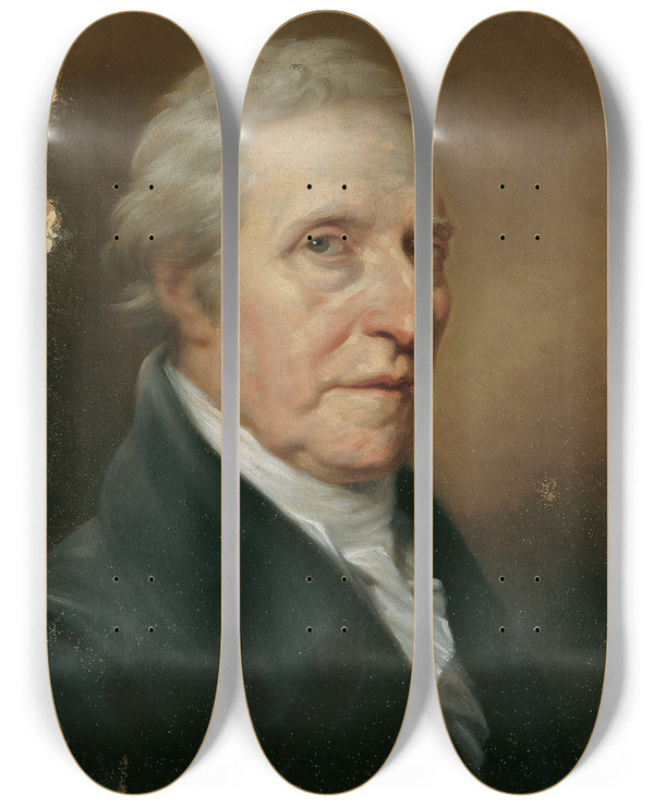 Triptych art skateboard deck of Heinrich Friedrich Fger Leopold Plt Von Pltenberg by Heinrich Friedrich Fger (1751-1818)