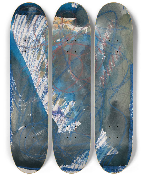 Triptych art skateboard deck of Karl Wiener Aus Meinem Leben 50 Bltter Vi by Karl Wiener (1901-1949)