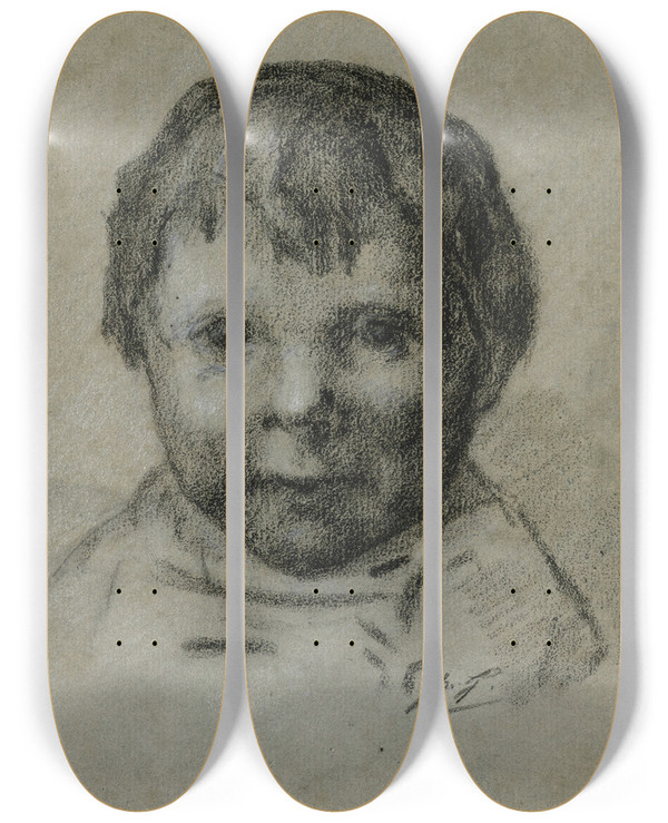 Triptych art skateboard deck of Paul Gauguin Portrait Denfant by Paul Gauguin (1848-1903)