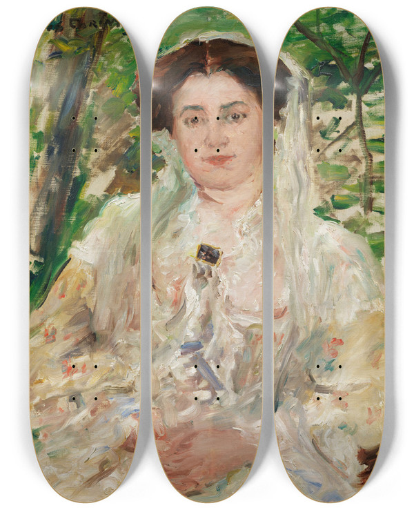 Triptych art skateboard deck of Lovis Corinth Paraphrase Bildnis Der Charlotte Berend by Lovis Corinth (1858-1925)