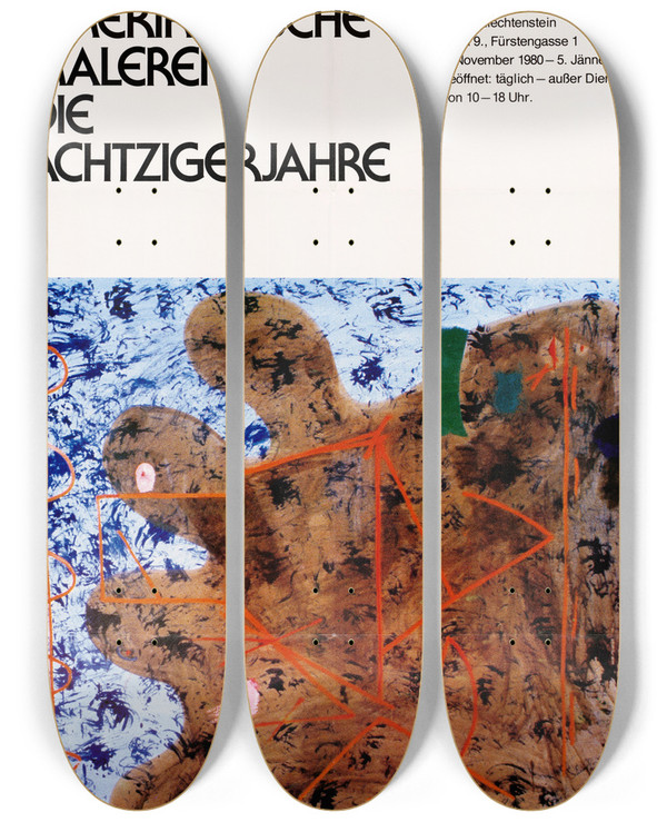 Triptych art skateboard deck of Us Information Agency Amerikanische Malerei Die Achtzigerjahre by U S Information Agency (1953-1999)