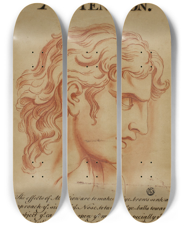 Triptych art skateboard deck of Eduardus Jacobus Attention by Eduardus Jacobus (18-)