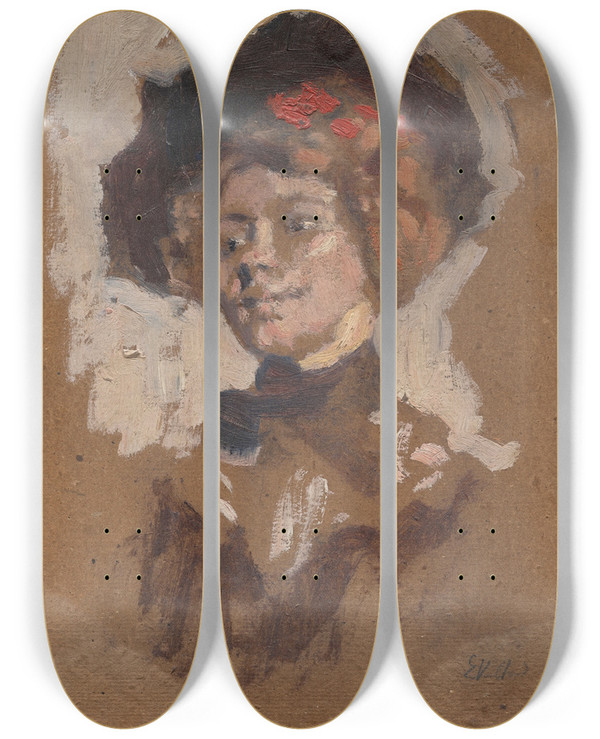 Triptych art skateboard deck of Douard Vuillard Suzanne Tristan Bernard by douard Vuillard (1868-1940)
