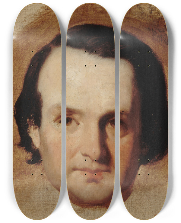 Triptych art skateboard deck of Franois Joseph Heim Portrait De Victor Hugo 18021885 Crivain by Francois Joseph Heim (1787-1865)