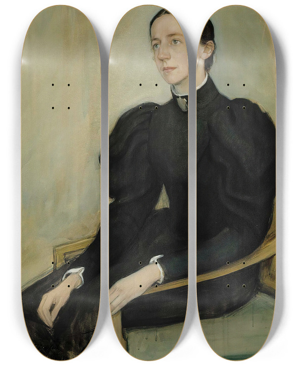 Triptych art skateboard deck of Olof Arenius Portrait Of Mathilda Wrede by Olof Arenius (1701-1766)