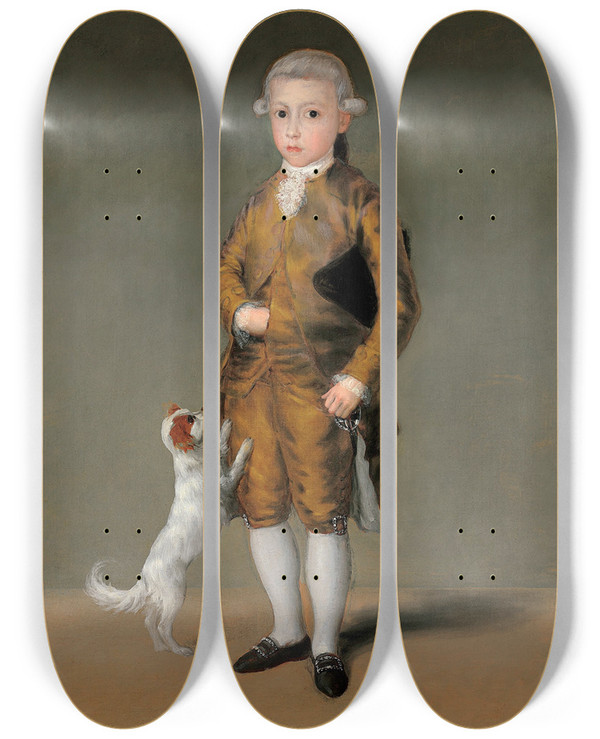 Triptych art skateboard deck of Francisco De Goya Don Vicente Isabel Osorio De Moscoso Y Lvarez De Toledo Conde De Trastmara by Francisco de Goya (1746-1828)