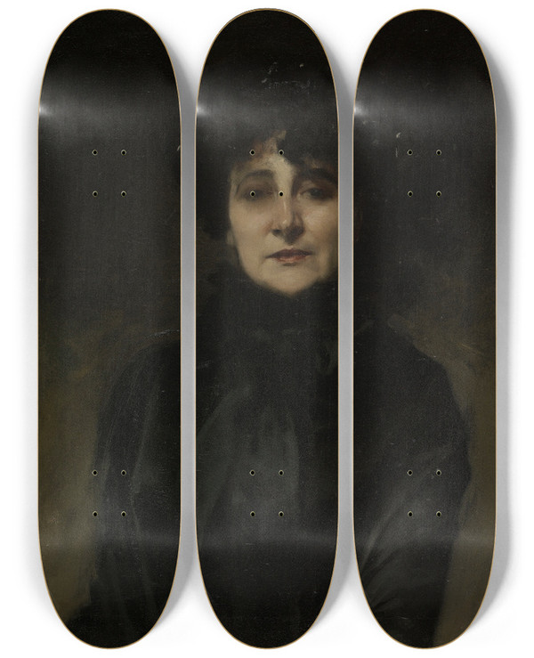Triptych art skateboard deck of John Singer Sargent Portrait De Madame Allouardjouan by John Singer Sargent (1856-1925)